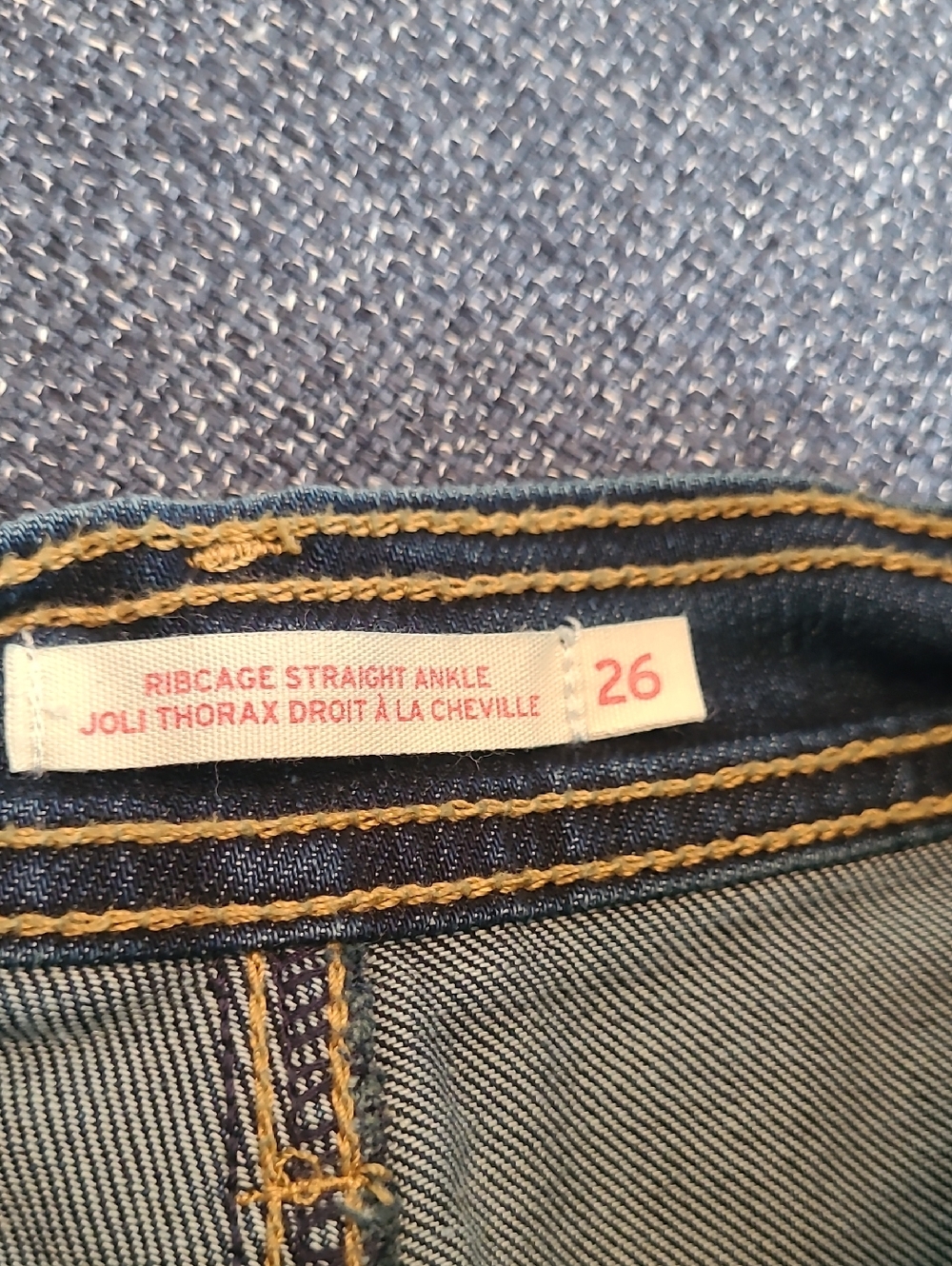 Levi's Ribcage Straight Ankle High-Rise Dark Indigo Straight Leg Jeans 26 - Picture 11 of 11